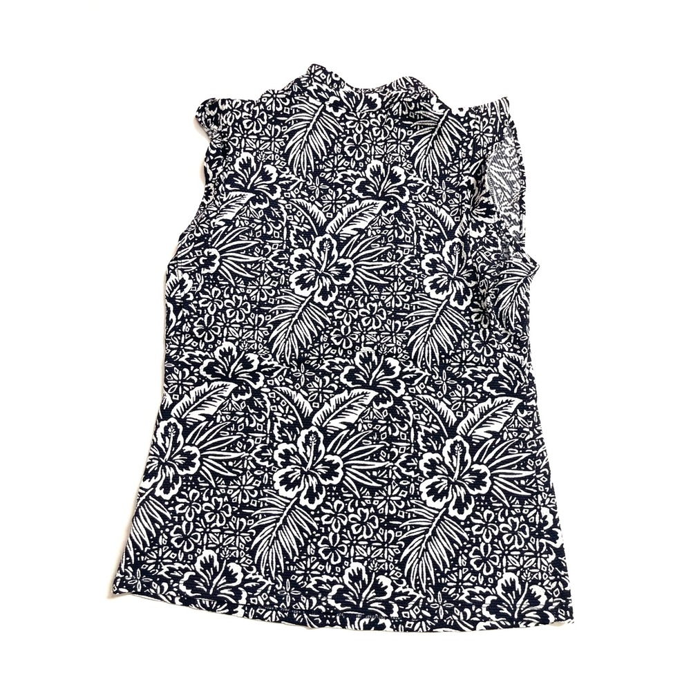 Tommy‎ Bahama Everyday Active Navy White Floral Sleeveless Blouse XS Tropical - Picture 9 of 16